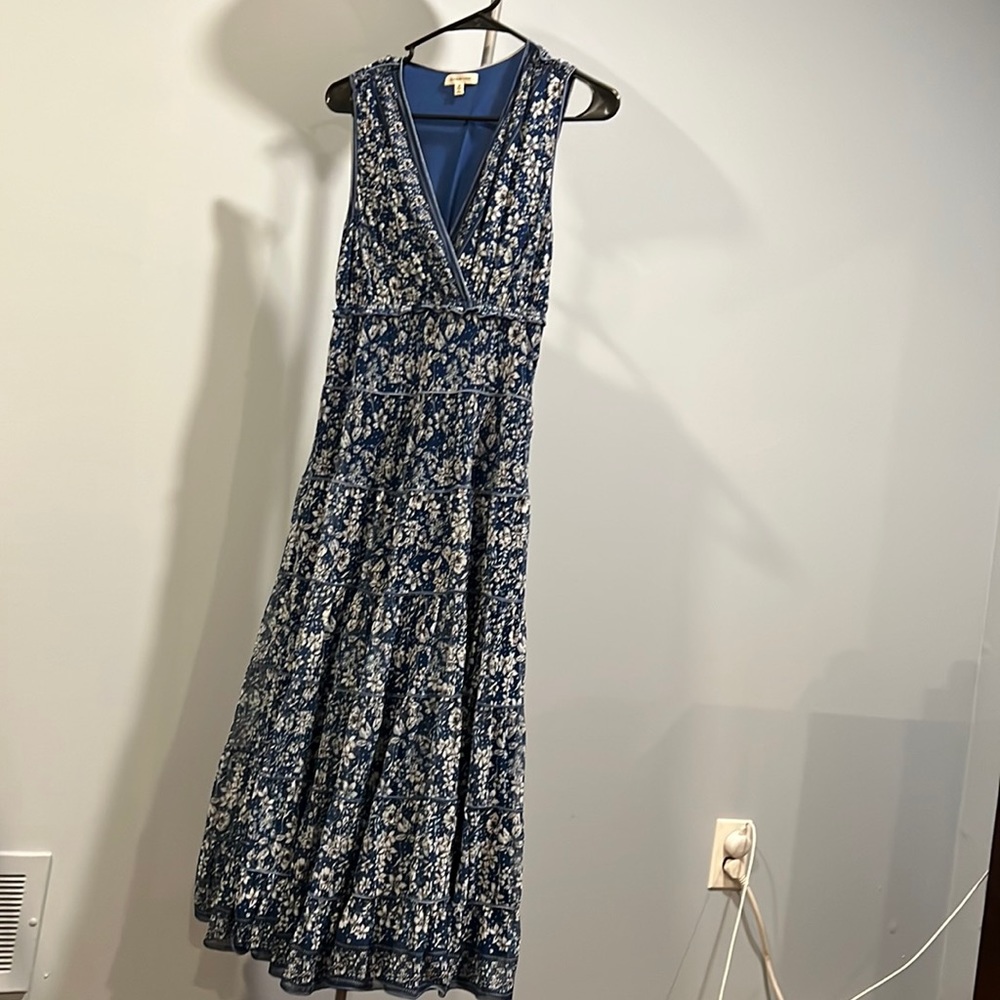 Blue midi floral dress